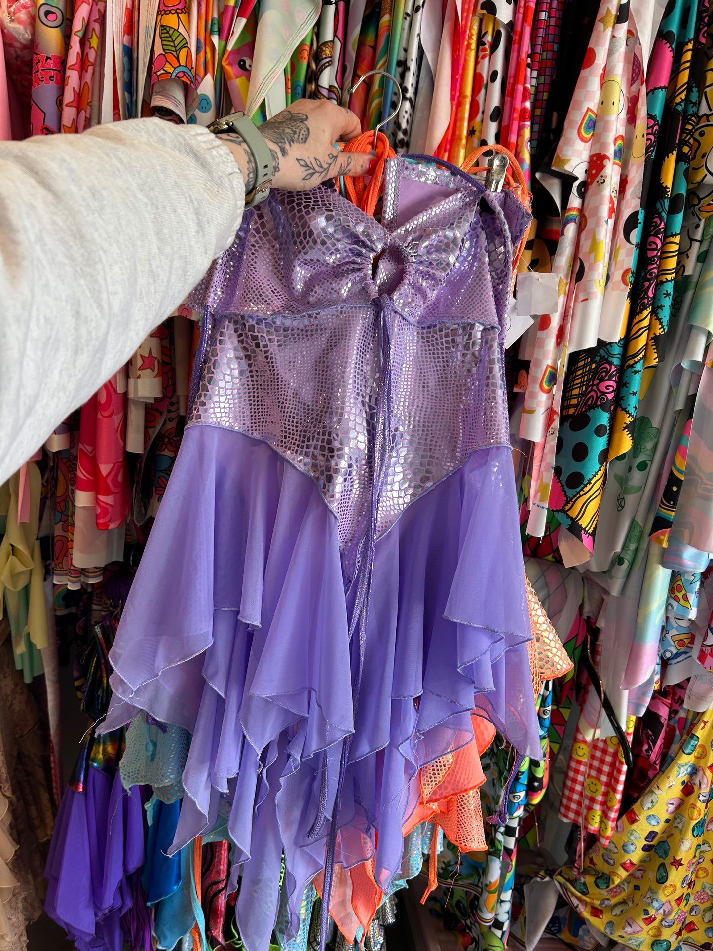 (R2S) UK 8 LILAC PYTHON DIXIE - Mesh skirt