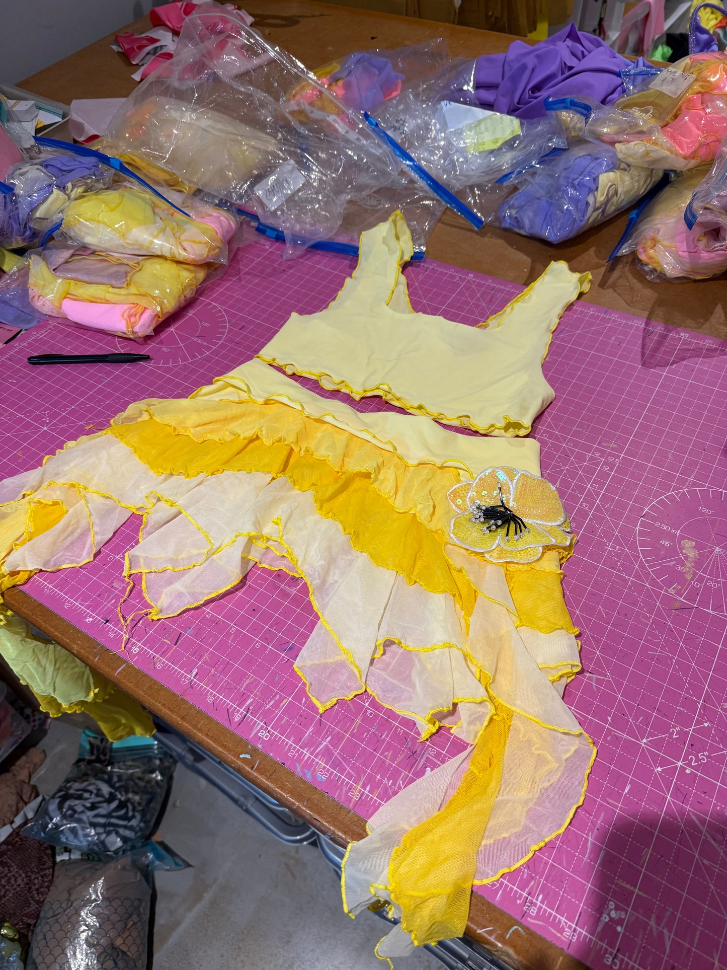 (R2S) UK 8 - One available- Lemon Drop ruffle skirt set.