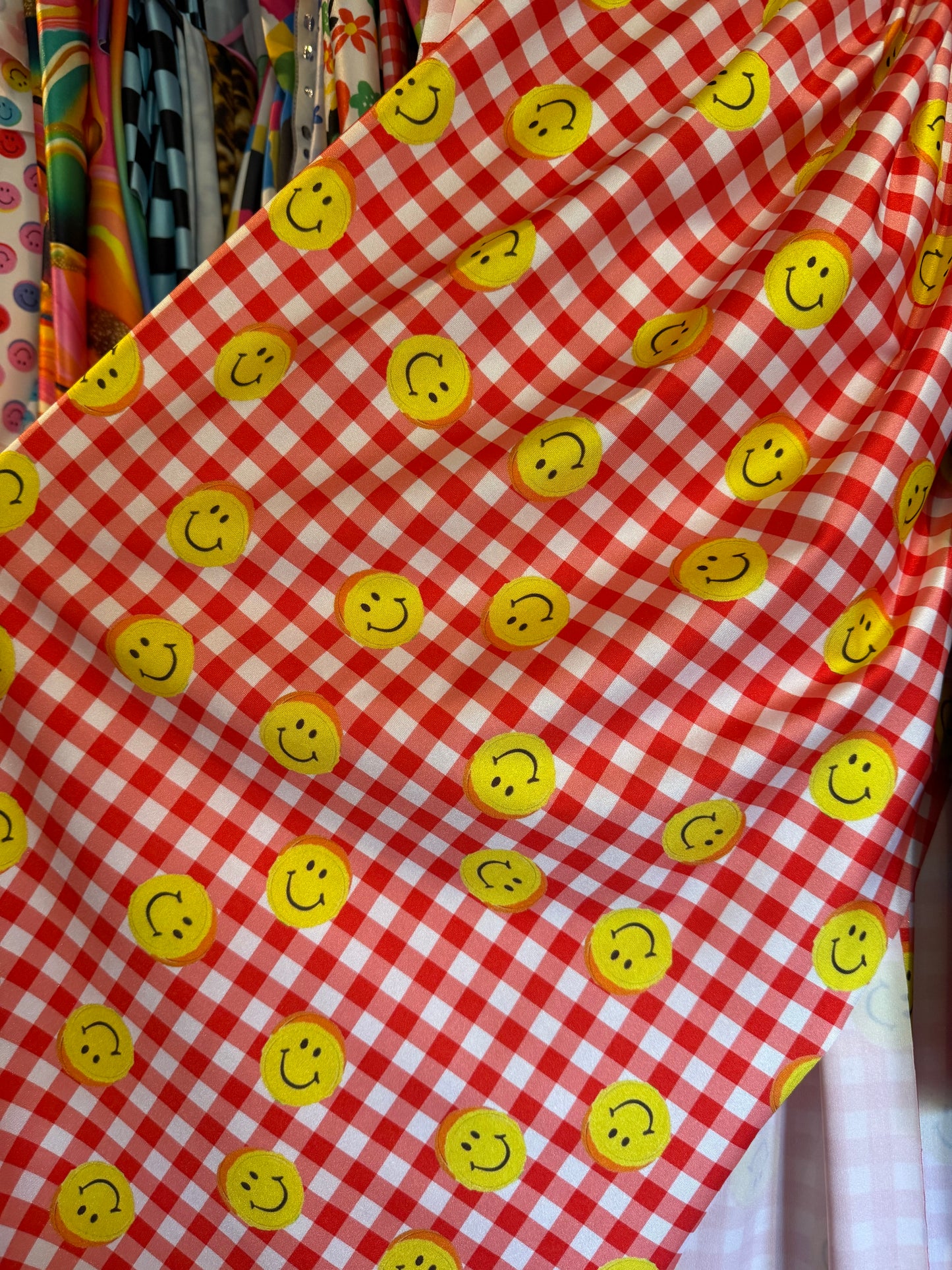 30% off custom - Red gingham Smiley