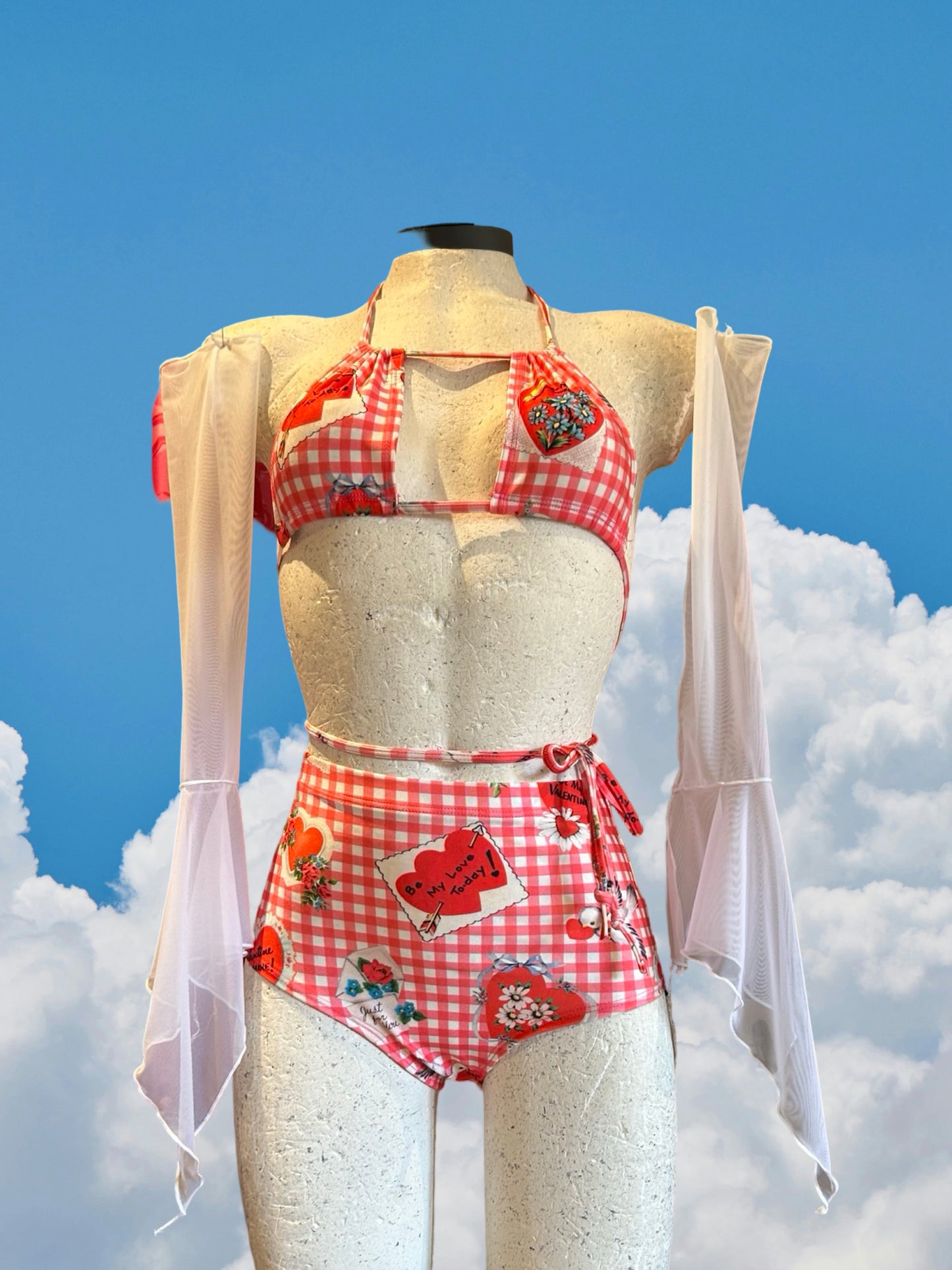 Valentines - Booty shorts + Bikini set