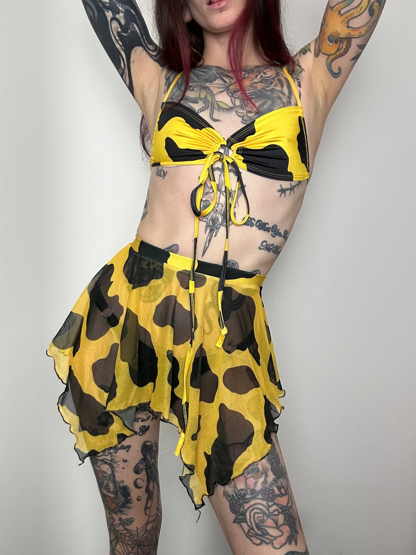 Remixed Mesh skirt set - Lemon Cow