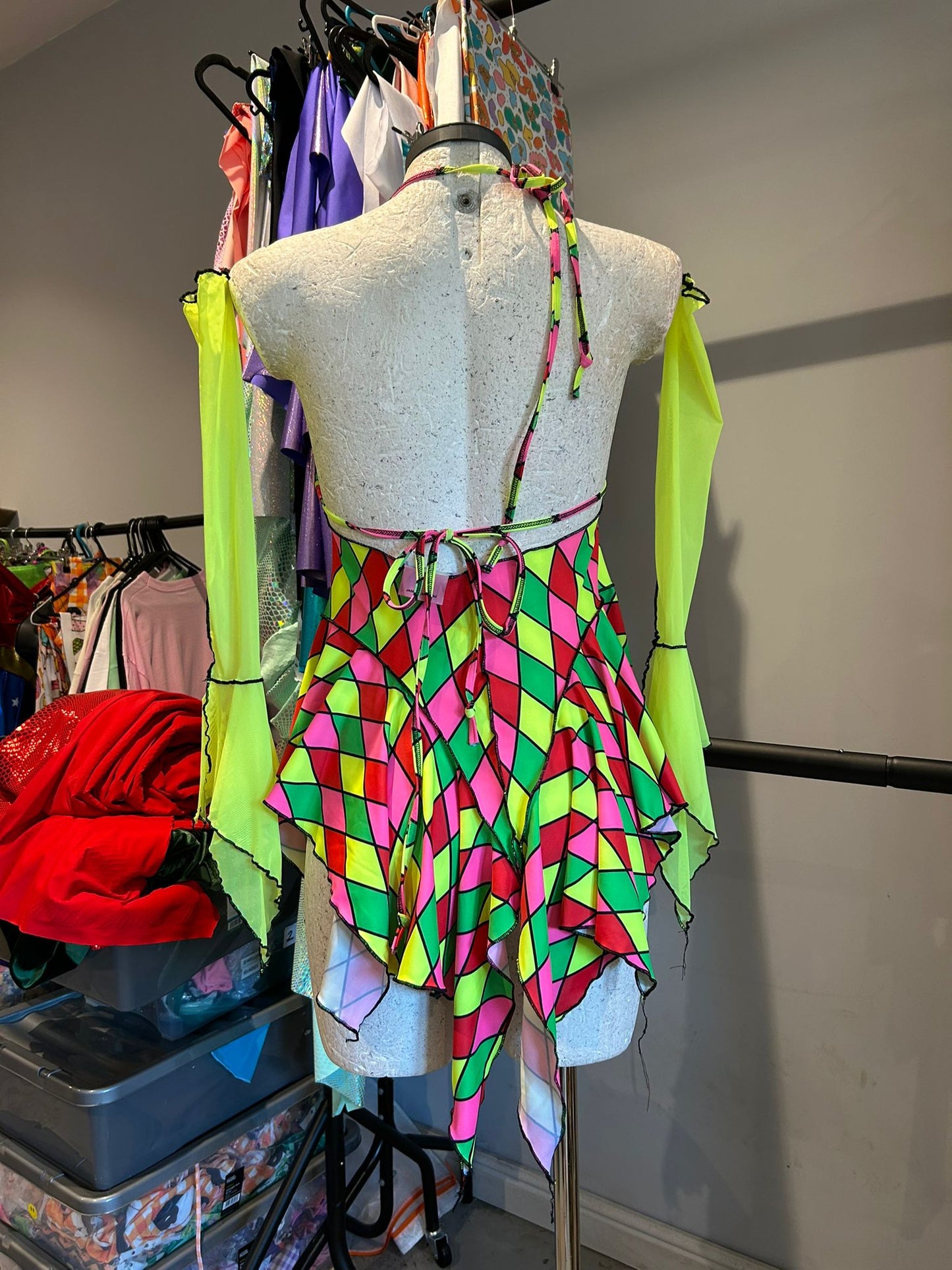 (R2S) UK M - Harlequin Dixie dress + sleeves set - Short length