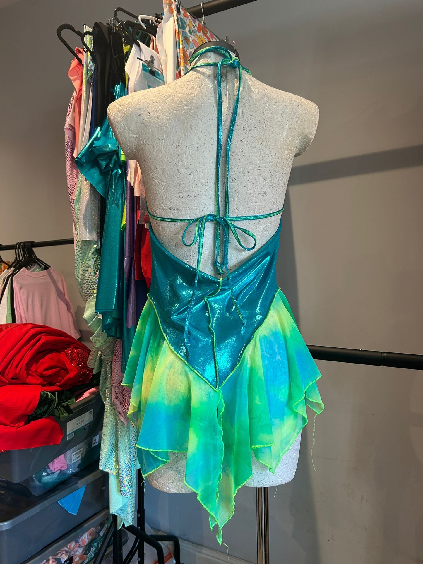 (R2S) UK 10-12 - Aqua mesh Dixie dress - Long length