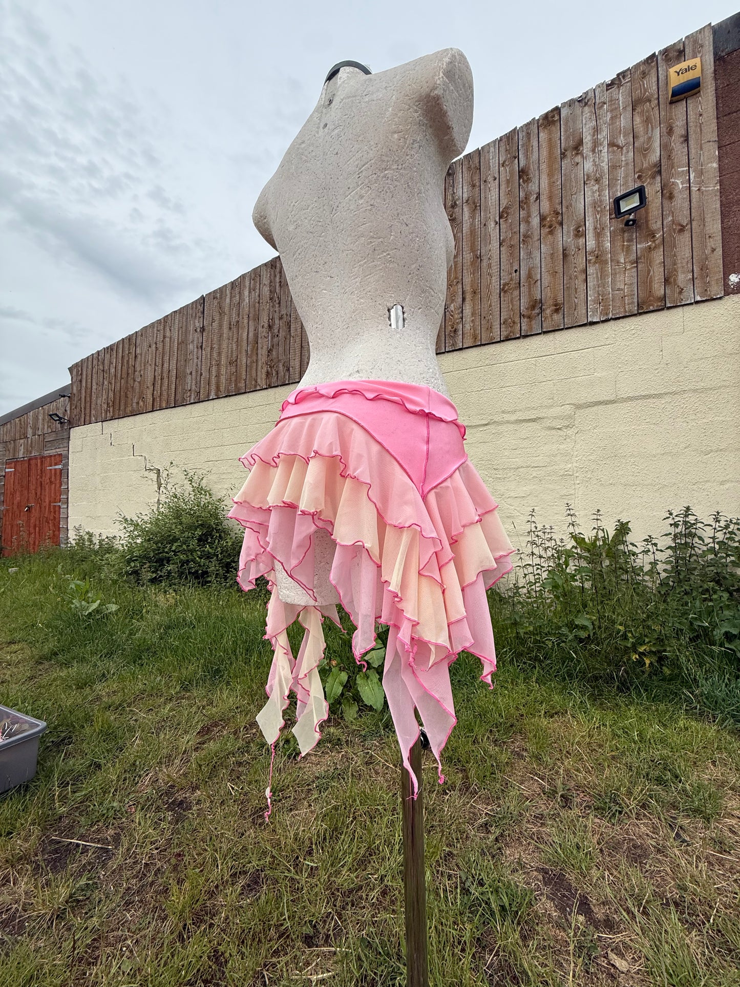 Bubble gum pink + lemon ruffle skirt - Choose your size