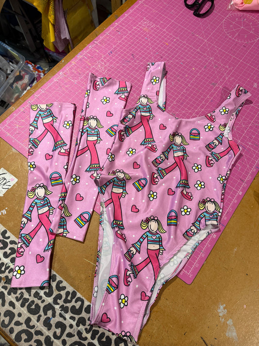 Sample sale// UK SIZE 10 Groovy Gal leotard and sleeves