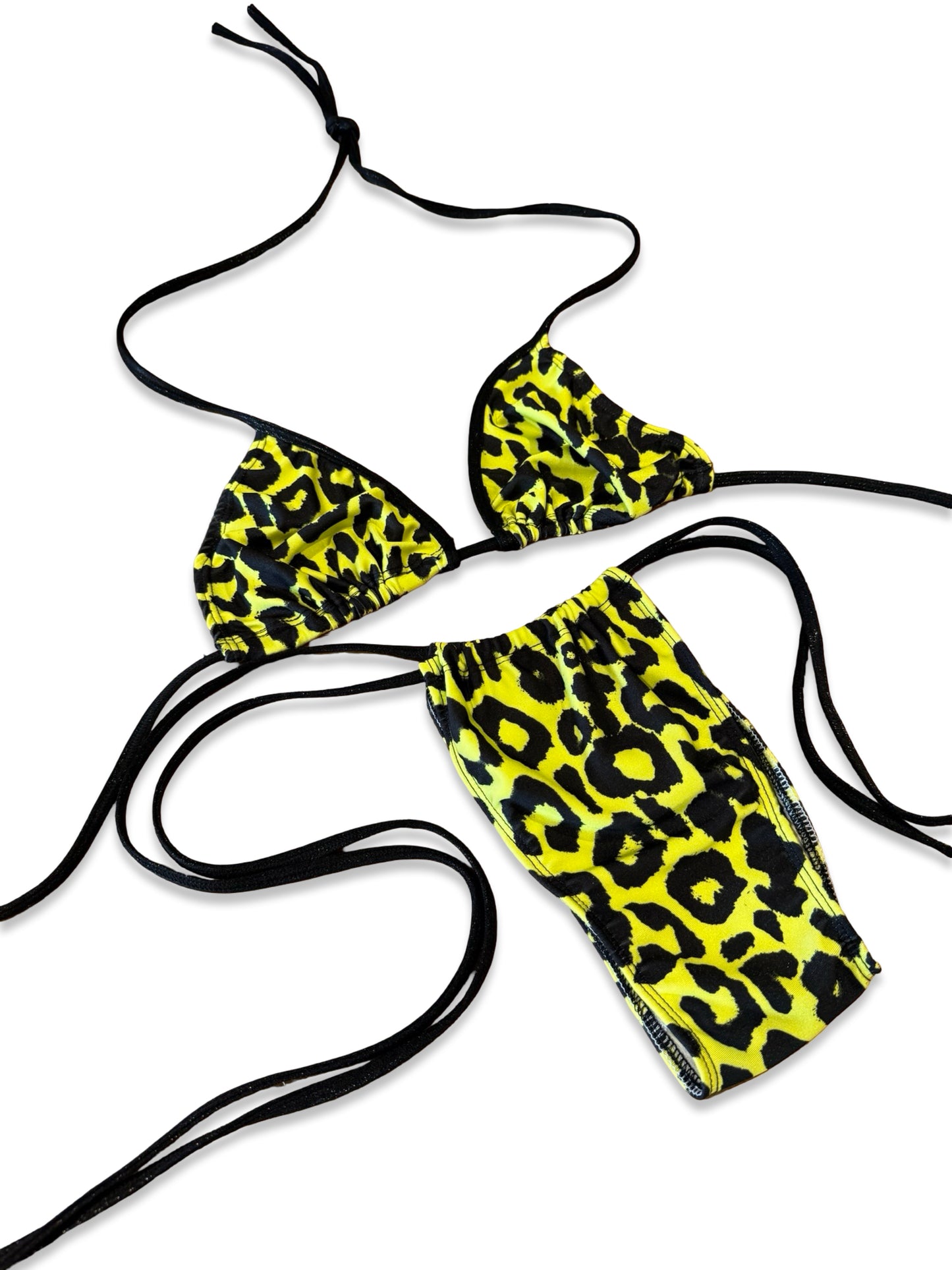 (M&R2S) Zero waste kini - Lime leopard triangle
