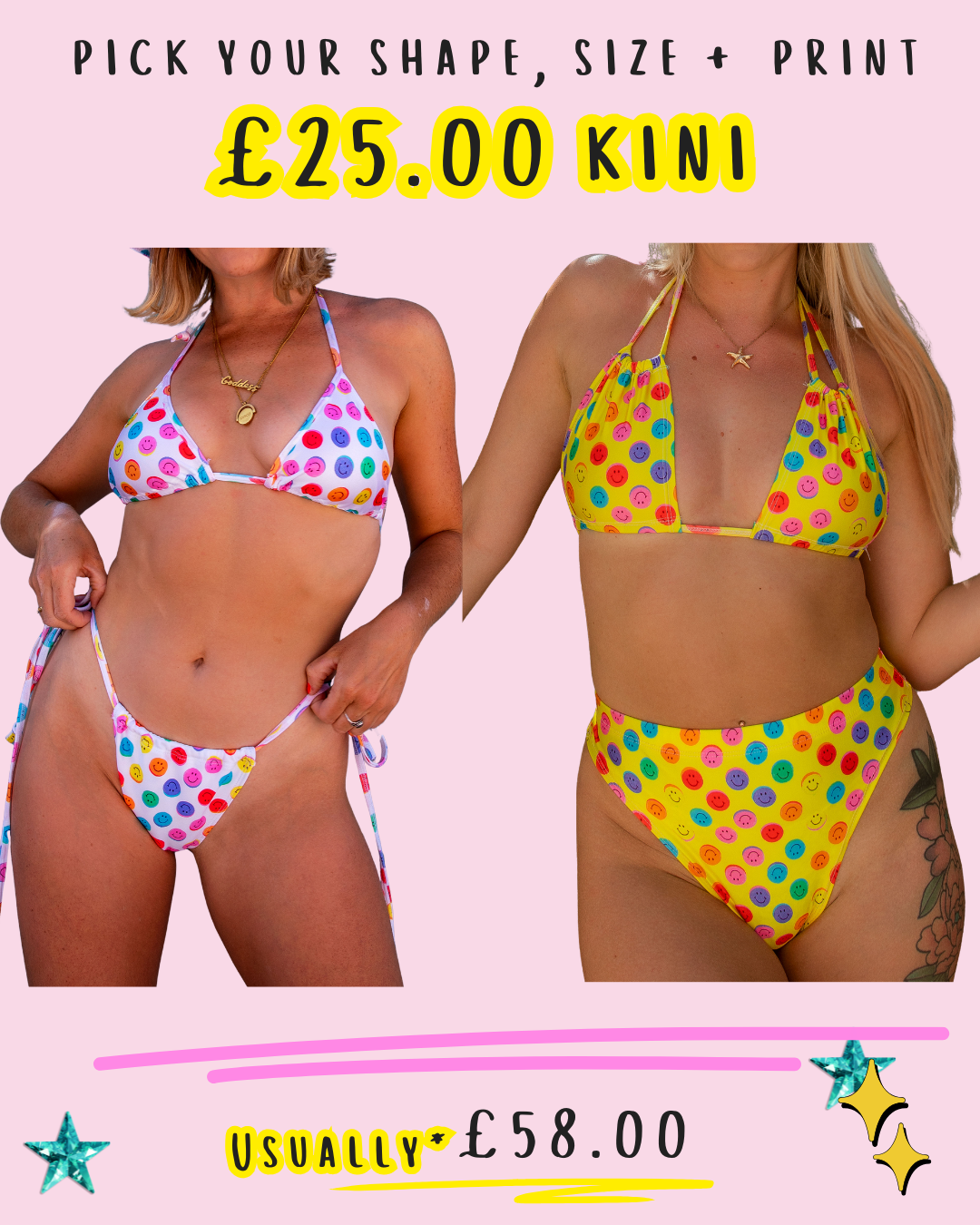 £25.00 bikini * Choose your style + print