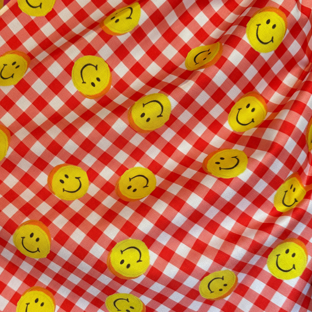 30% off custom - Red gingham Smiley