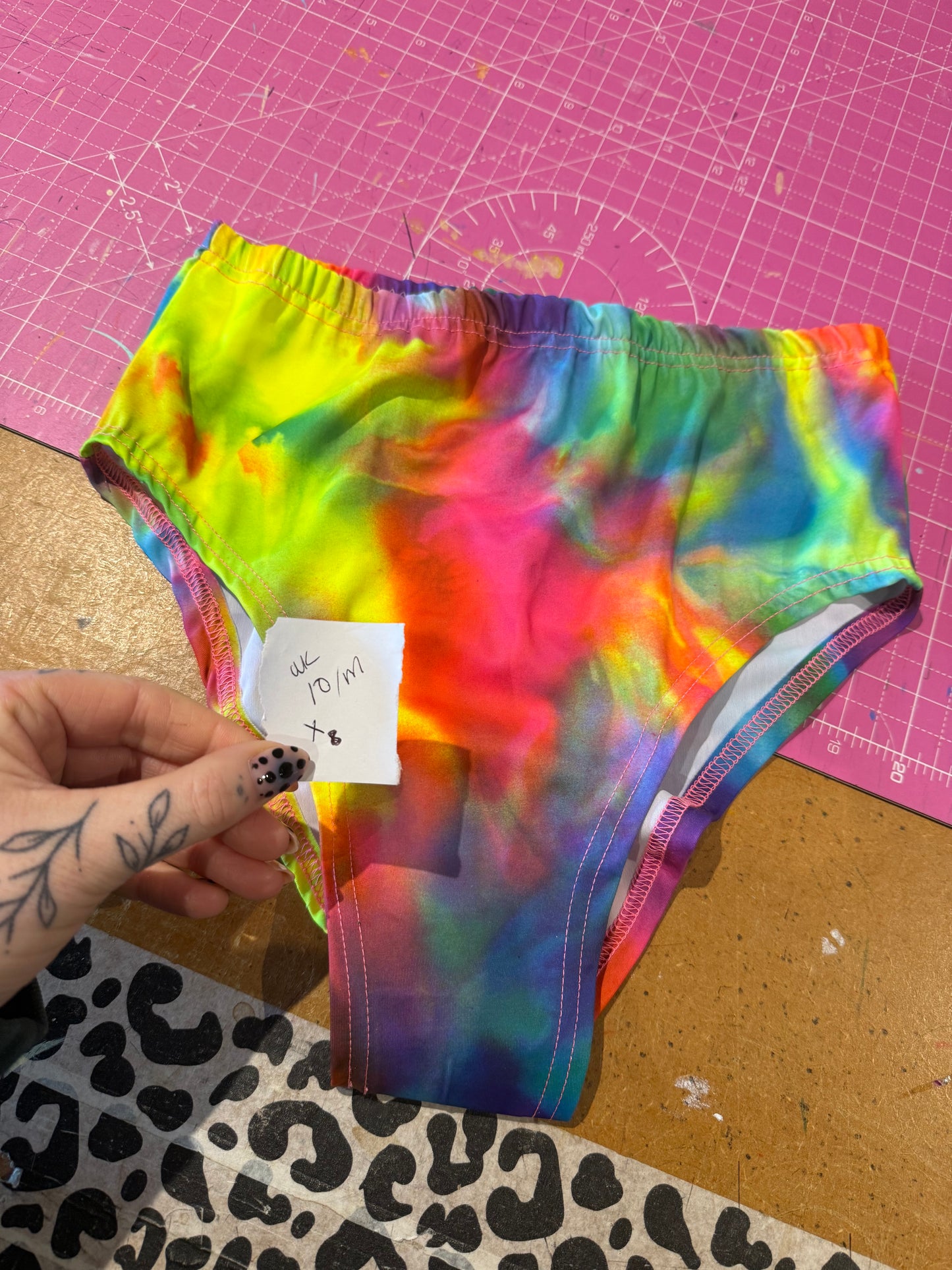 Sample sale// UK size 10 neon tiedye bottoms (OLD TOPSHOP STOCK*)