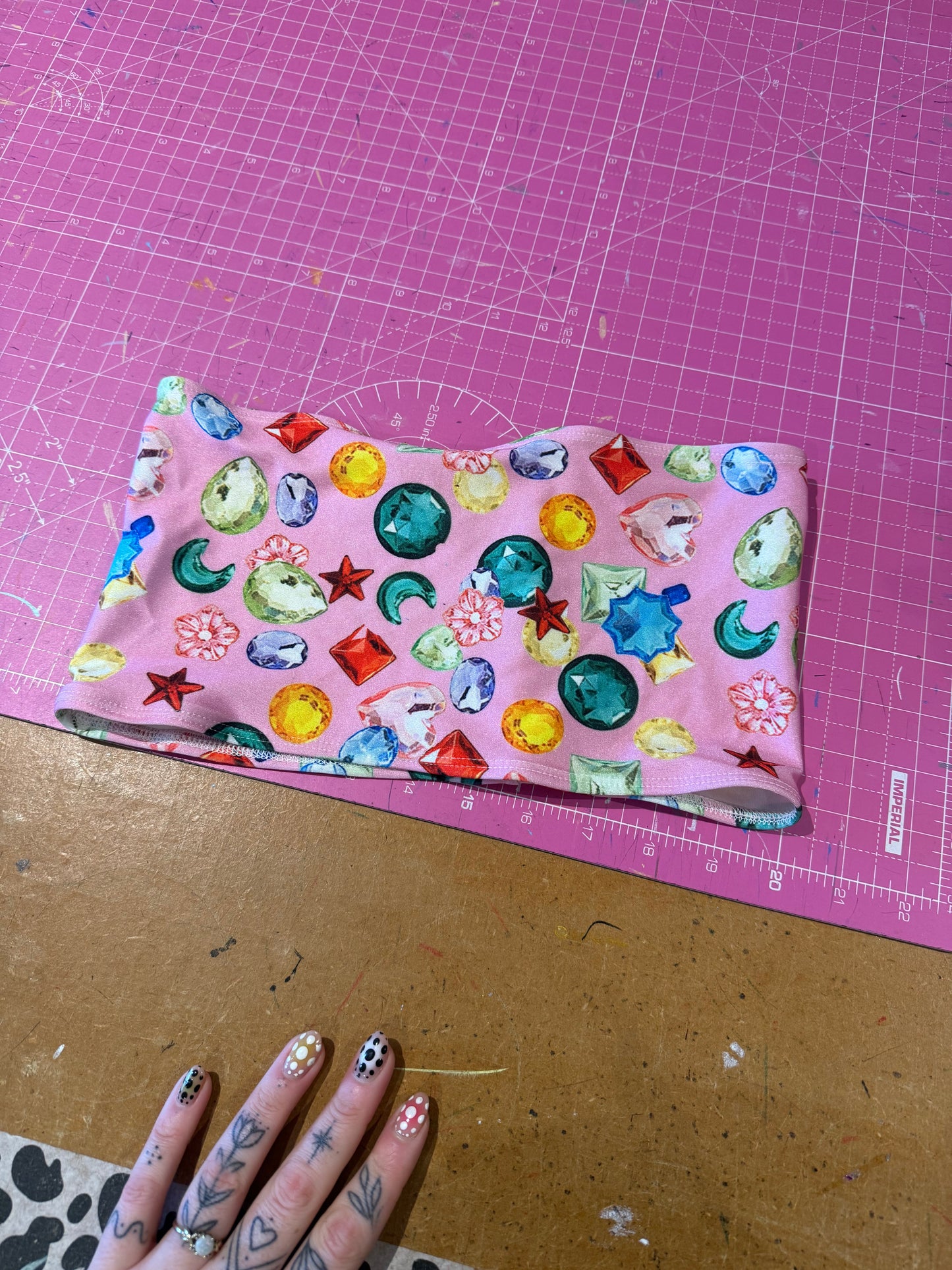 Sample sale// UK size 6-8  pink gems bandeau