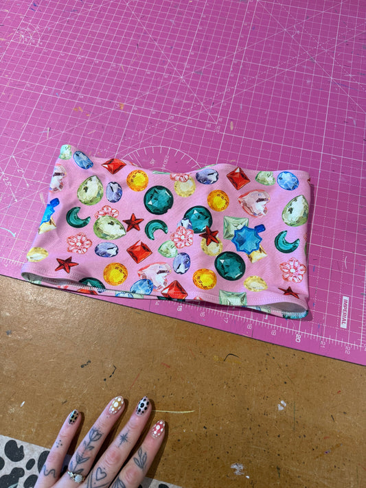 Sample sale// UK size 6-8  pink gems bandeau