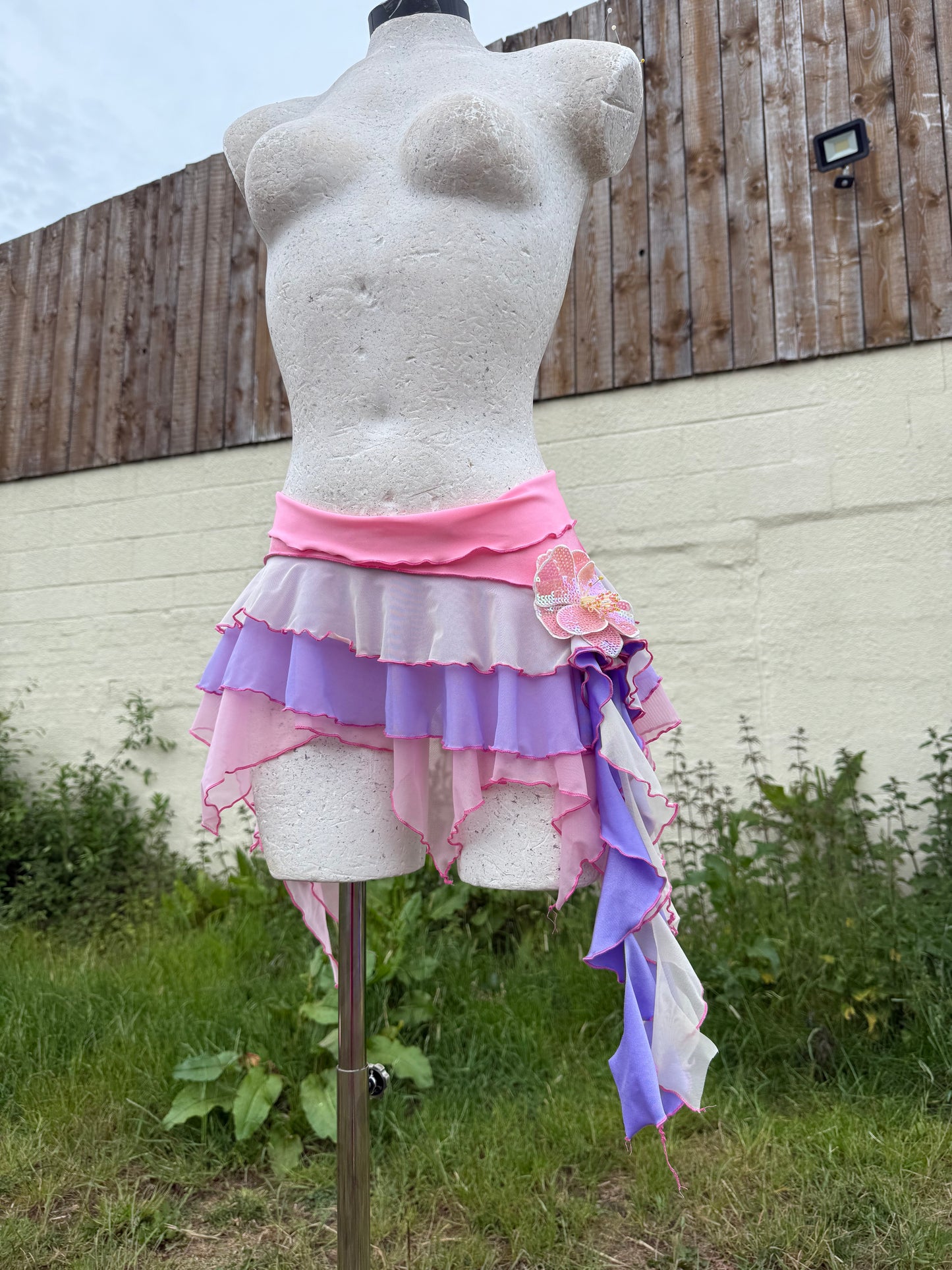 (R2S) UK6-8-  Bubble gum pink, lemon +  lilac ruffle skirt