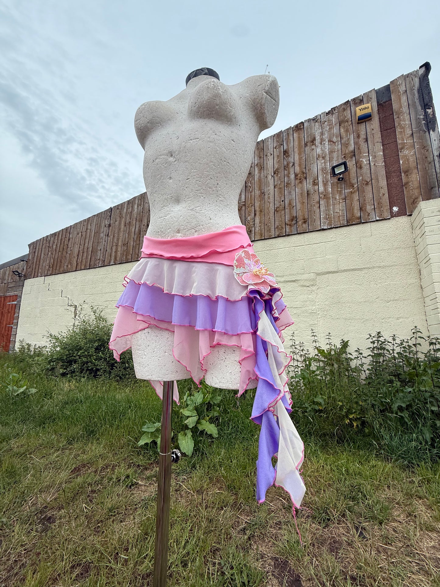 (R2S) UK6-8-  Bubble gum pink, lemon +  lilac ruffle skirt
