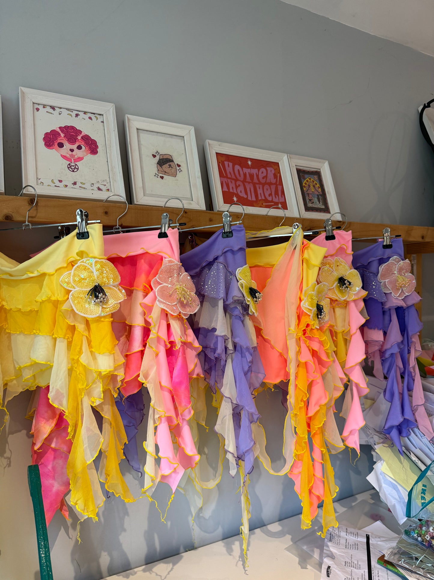 (R2S) Choose your size -  Lemon + Orange ruffle skirt set with HR bottoms