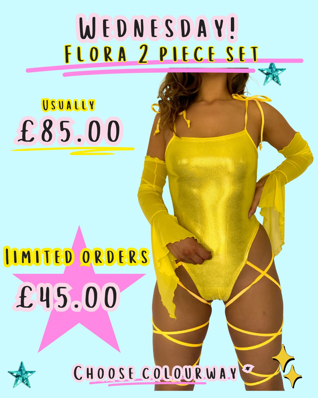 BLACK FRIDAY - Flora sleeve set. *Choose from 30 colours