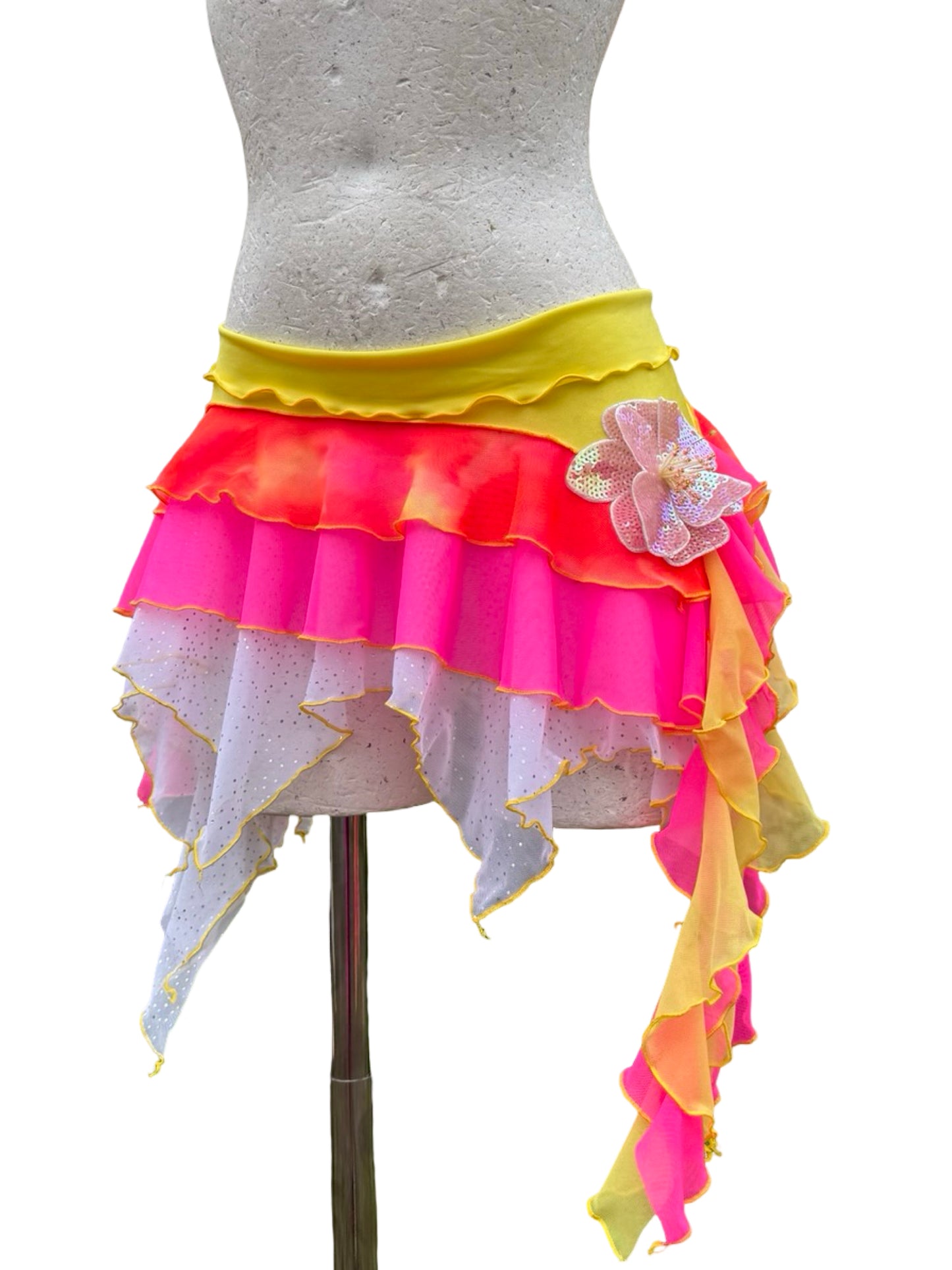 (R2S)  Yellow + neon ruffle skirt