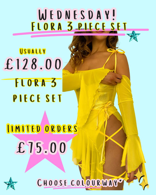 BLACK FRIDAY - Flora 3 piece set. *Choose from 30 colours