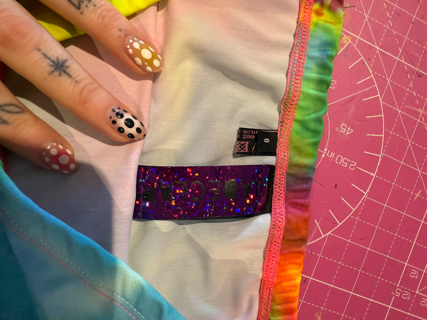 Sample sale// UK size 8 neon tiedye bottoms (OLD TOPSHOP STOCK*)