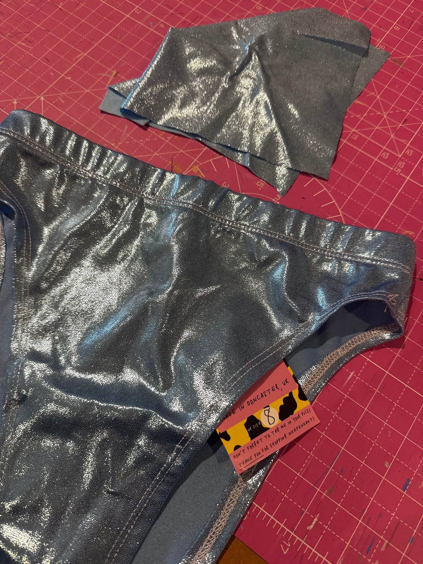 Sample sale// UK SIZE 8 baby blue met bikini *multiway top and straps to sew*