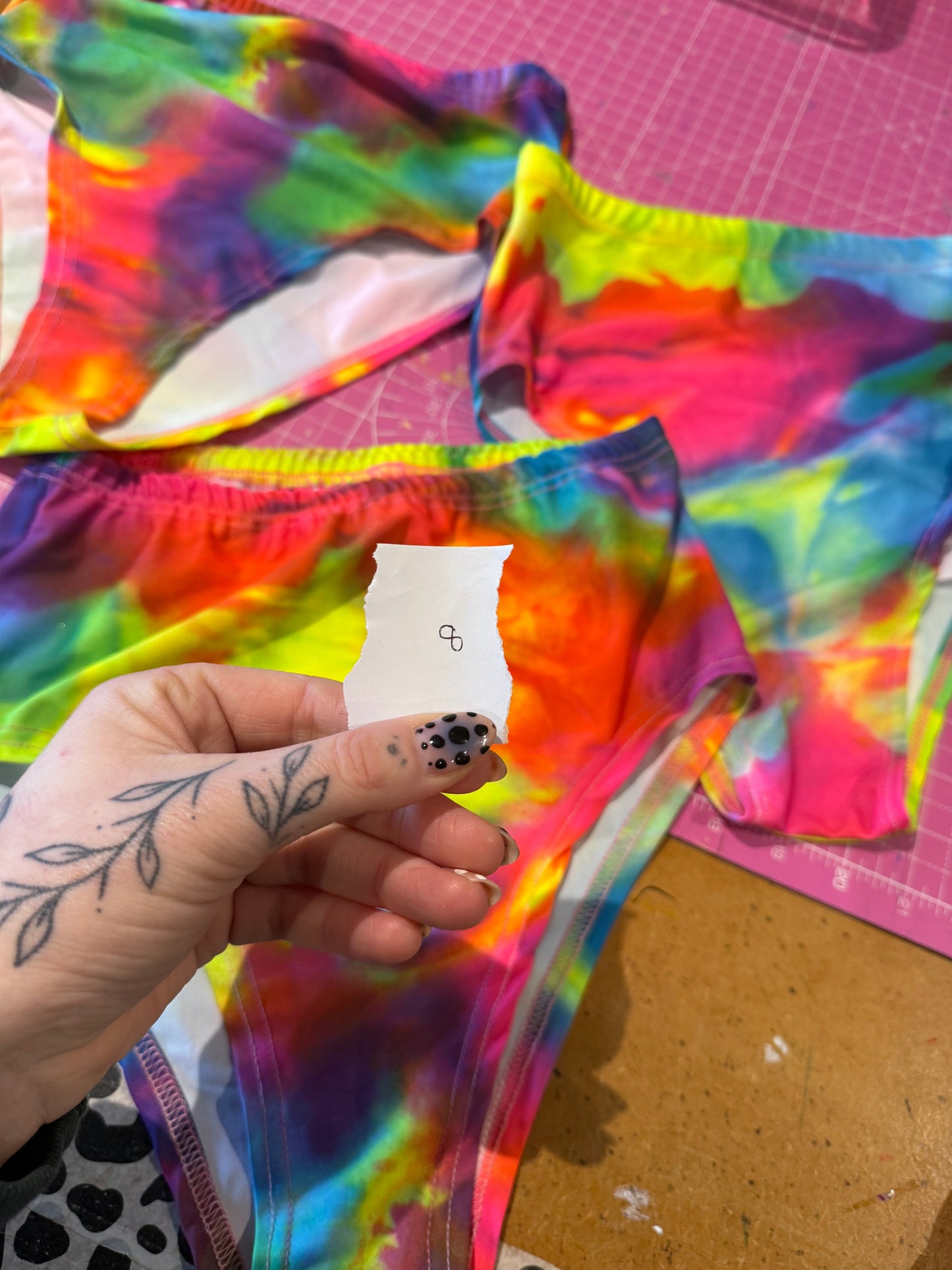 Sample sale// UK size 8 neon tiedye bottoms (OLD TOPSHOP STOCK*)