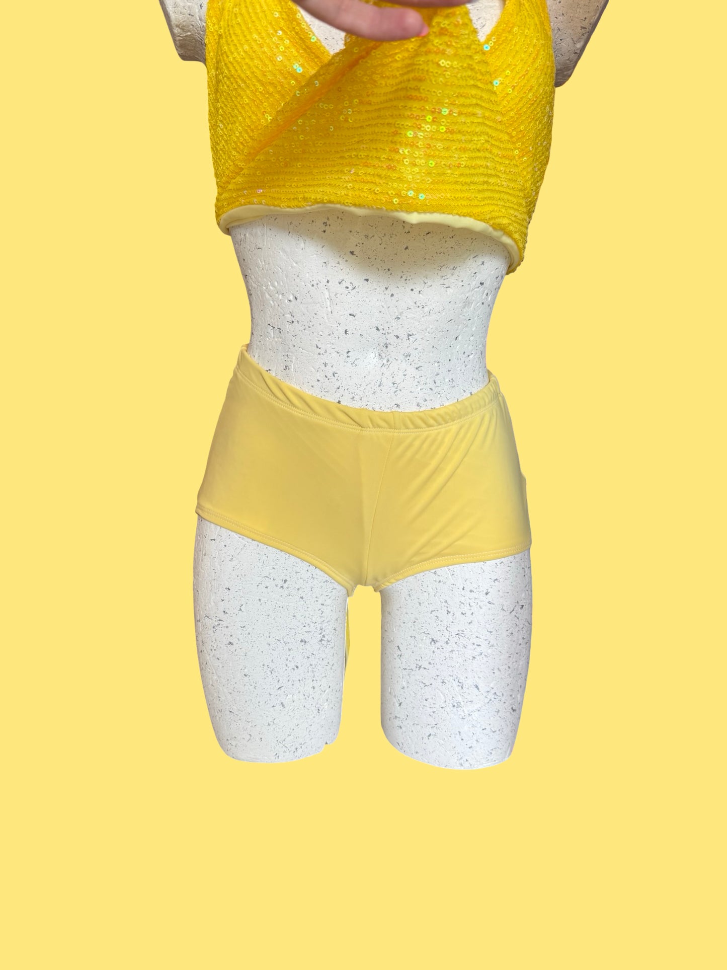 Lemon / Aqua spandex short