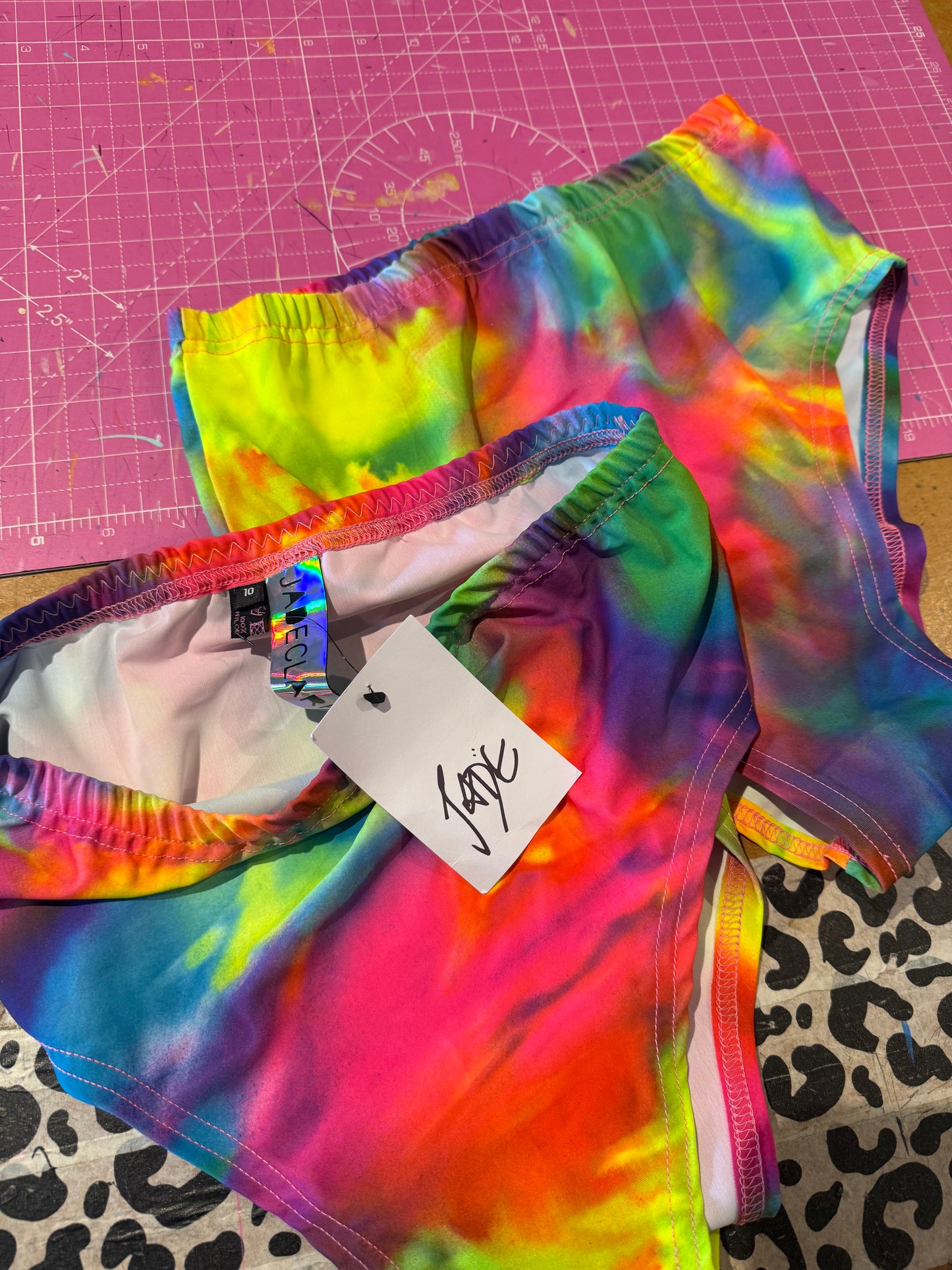 Sample sale// UK size 10 neon tiedye bottoms (OLD TOPSHOP STOCK*)