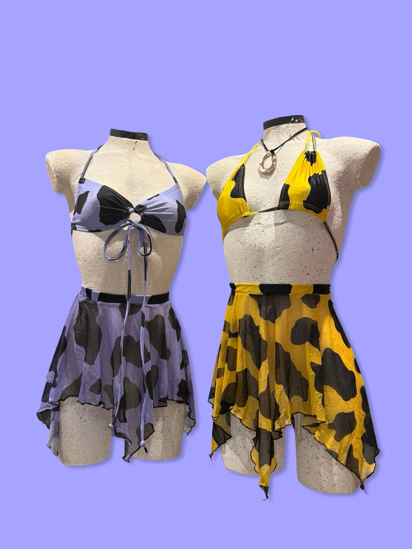 Remixed Mesh skirt set - Lilac Cow