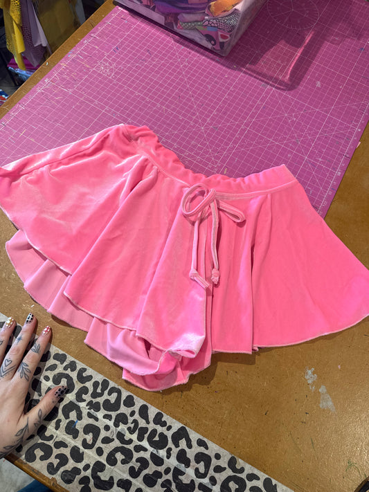 Sample sale// UK size 14- pink velvet fairy shorts