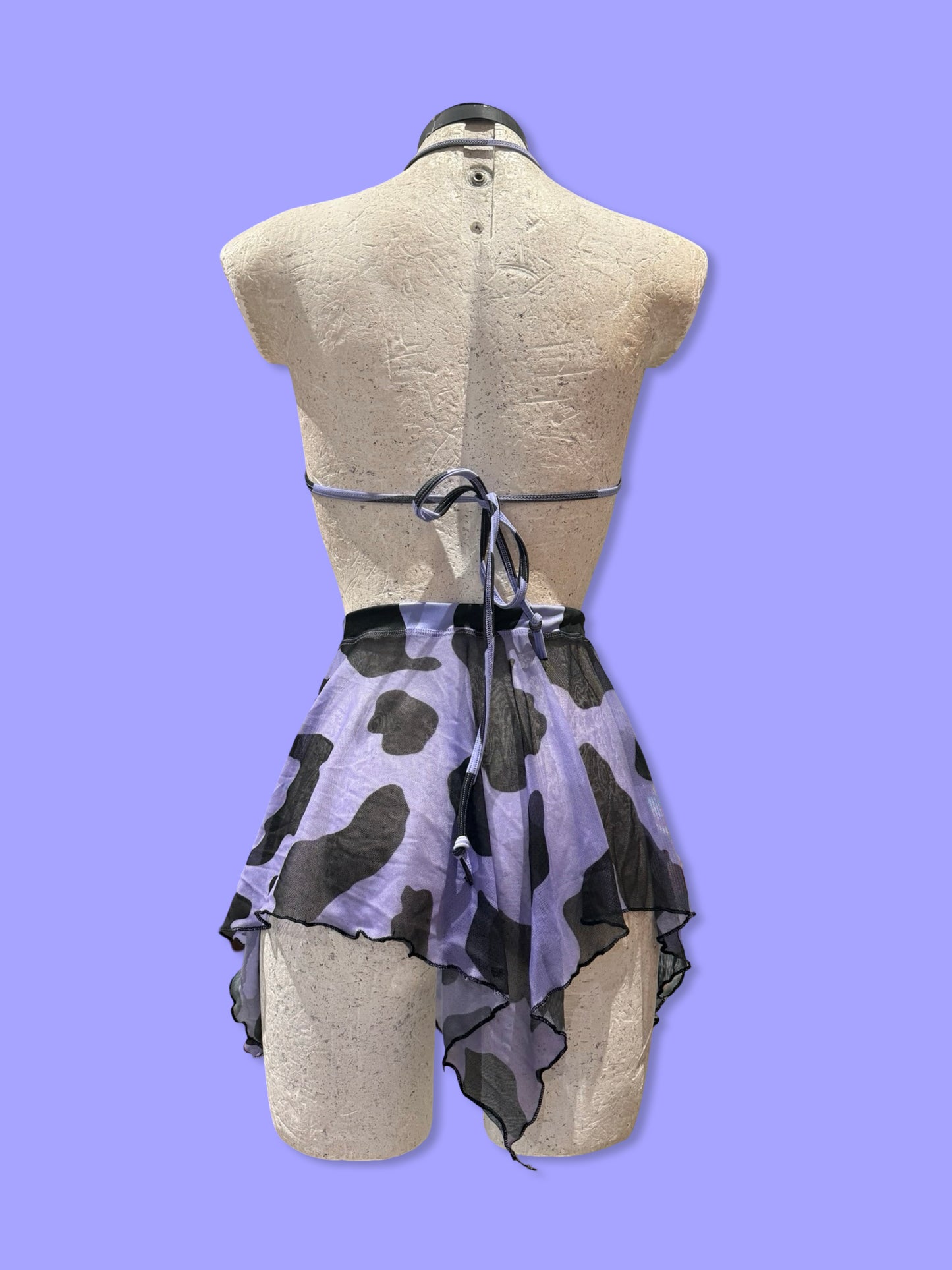 Remixed Mesh skirt set - Lilac Cow