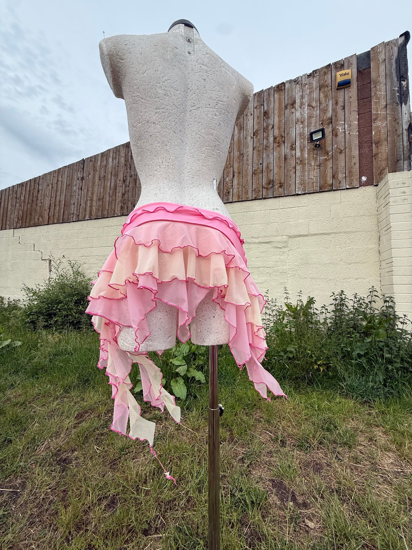 Bubble gum pink + lemon ruffle skirt - Choose your size