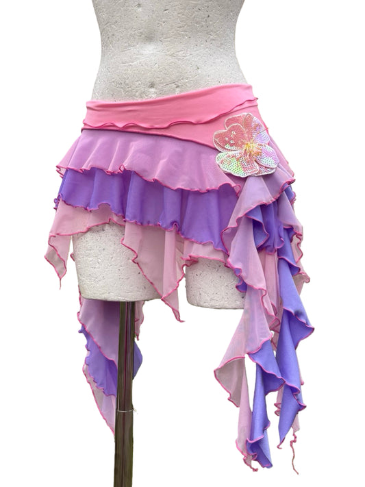 Bubble gum pink + lilac ruffle skirt -- Choose your size