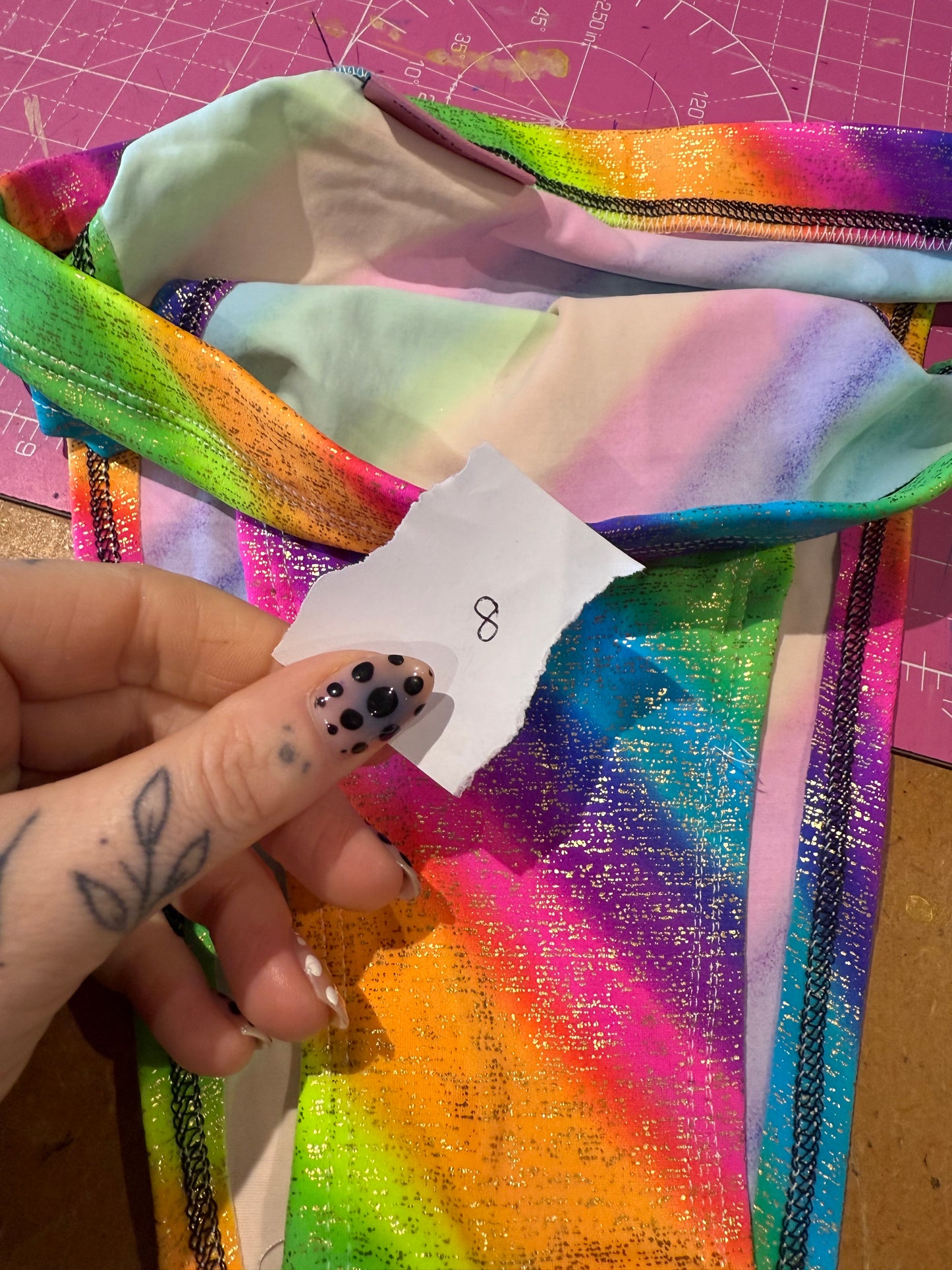 Sample sale// UK size 8 neon rainbow HR bottoms