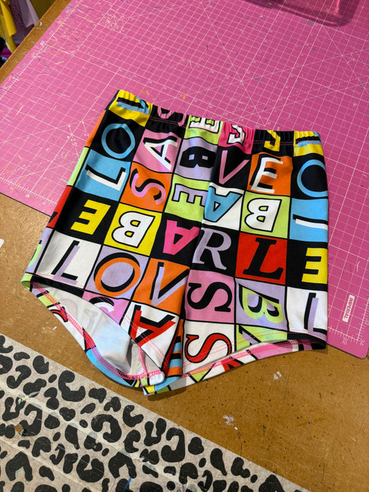 Sample sale// UK size small/ uk 8  lettered hotpants