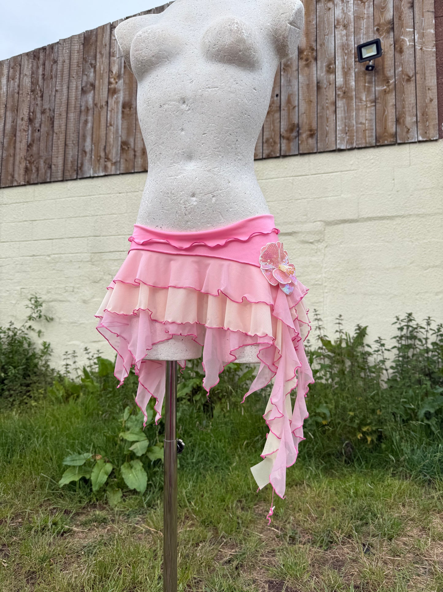 Bubble gum pink + lemon ruffle skirt - Choose your size