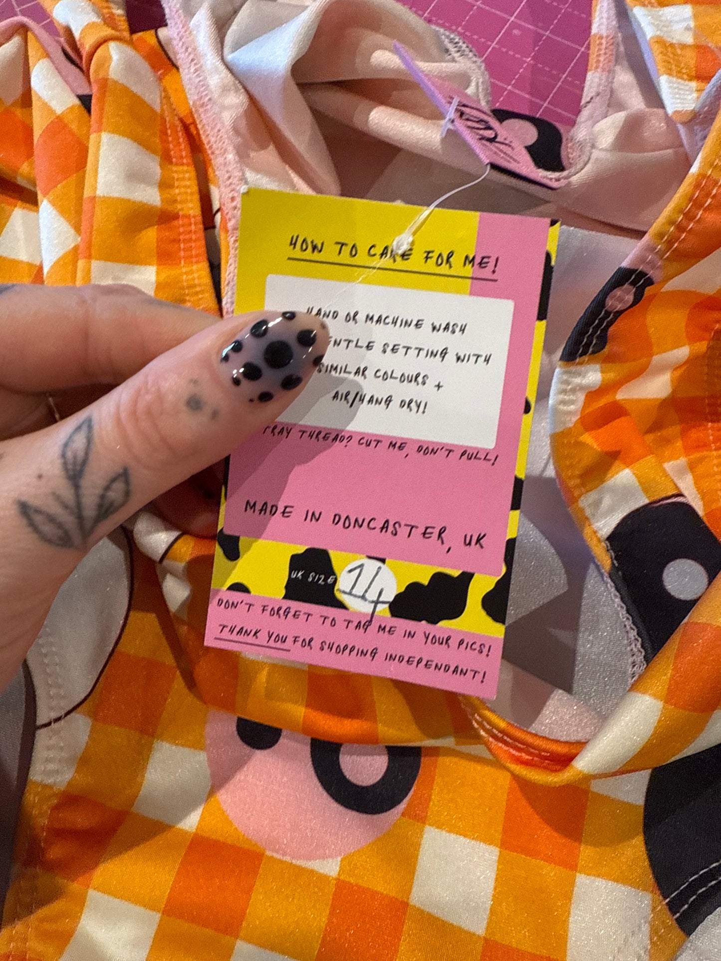 Sample sale// UK size 14 - orange yin leotard and sleeves