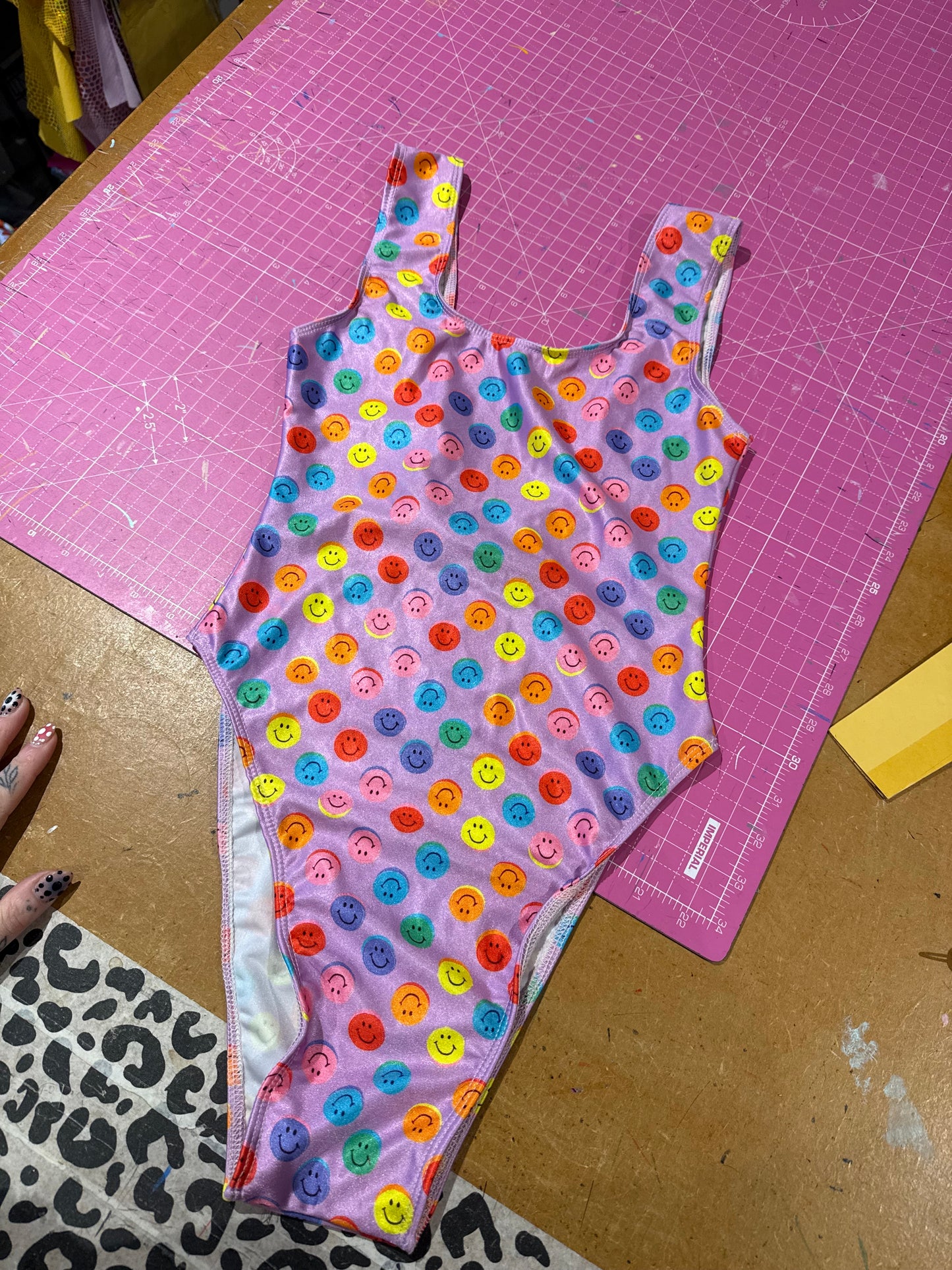 Sample sale// UK SIZE 8- Lilac smiley Leotard