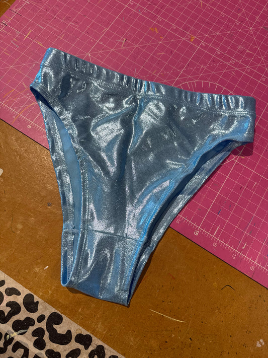 Sample sale// UK SIZE 8 baby blue met bottoms midrise
