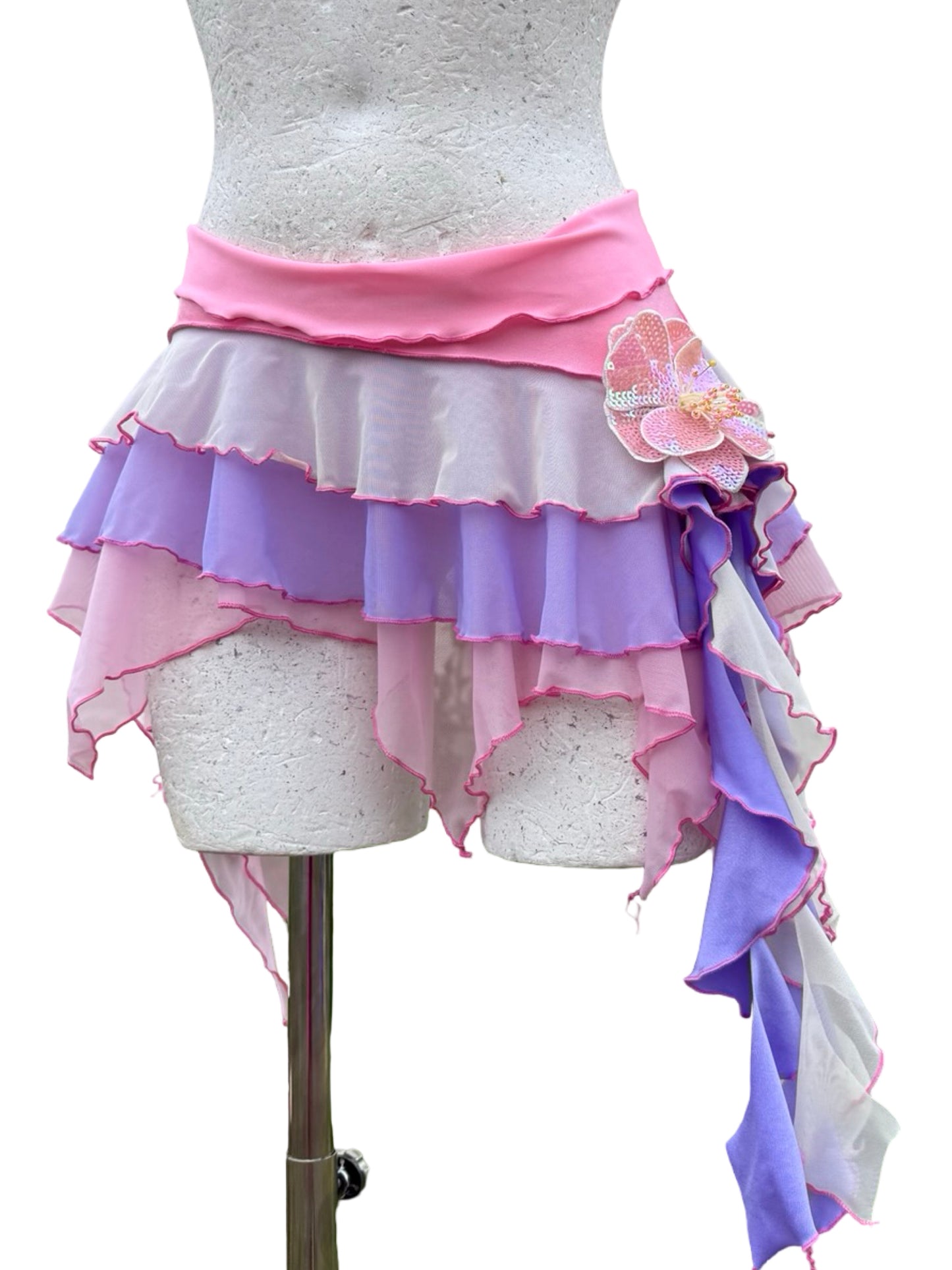 (R2S) UK6-8-  Bubble gum pink, lemon +  lilac ruffle skirt
