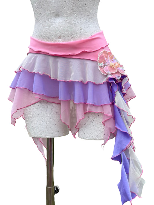 (R2S) UK6-8-  Bubble gum pink, lemon +  lilac ruffle skirt