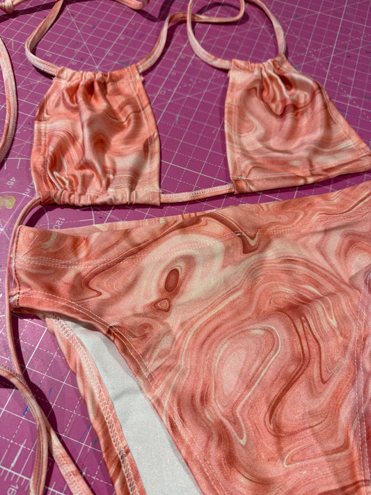 Sample sale// UK SIZE 8 pink 3D marble kini