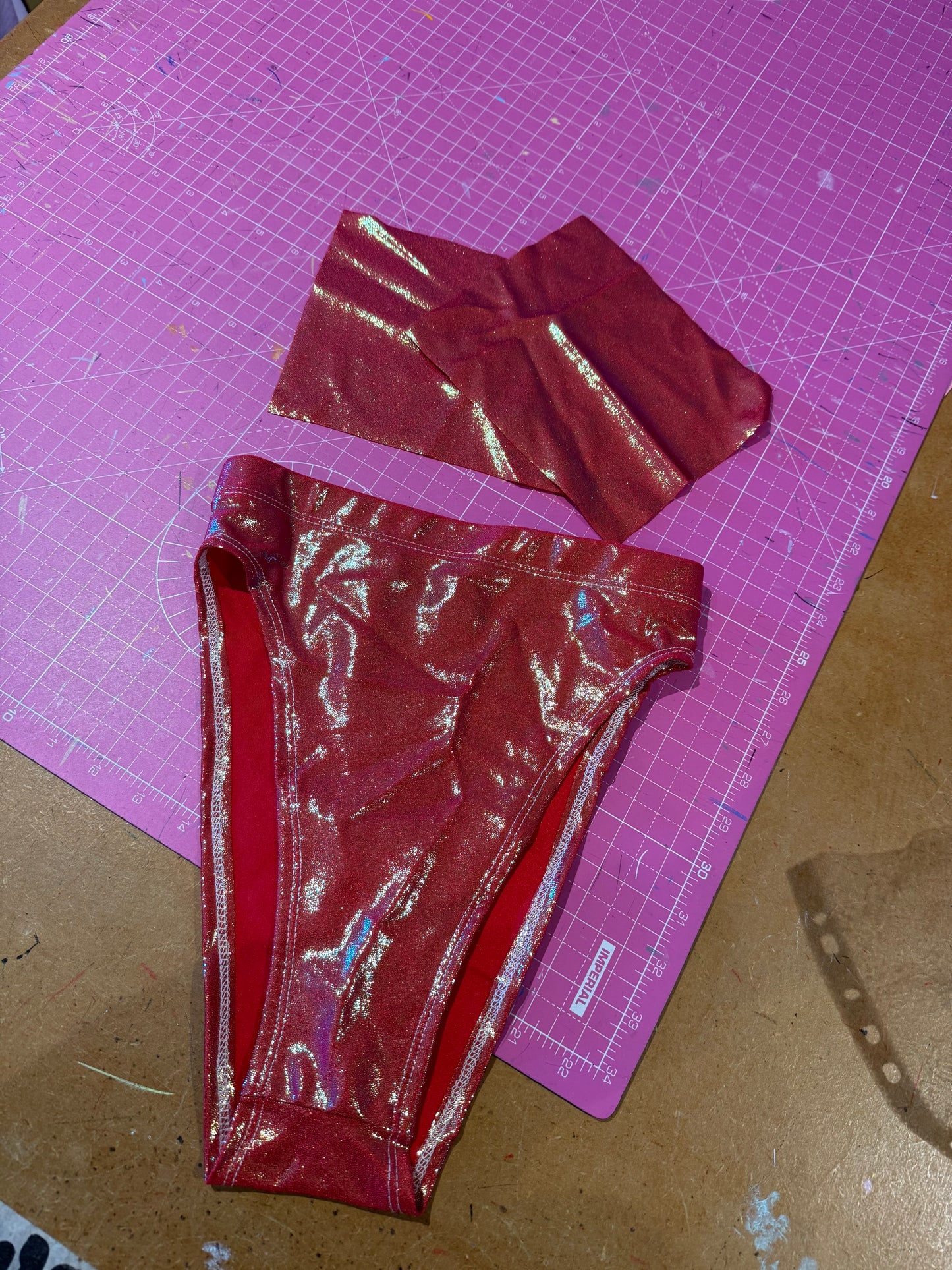 Sample sale// UK SIZE 4 red high leg bikini (Multiway top to make*)
