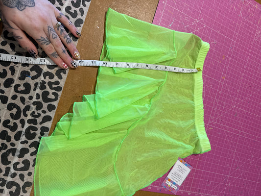 Sample sale// UK size 8-10 - lime mesh bloom skirt