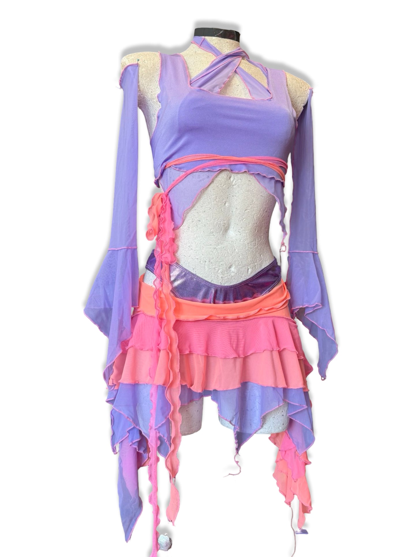 Pink/Lilac + Peach Skirt (Made to order) - Choose your size.