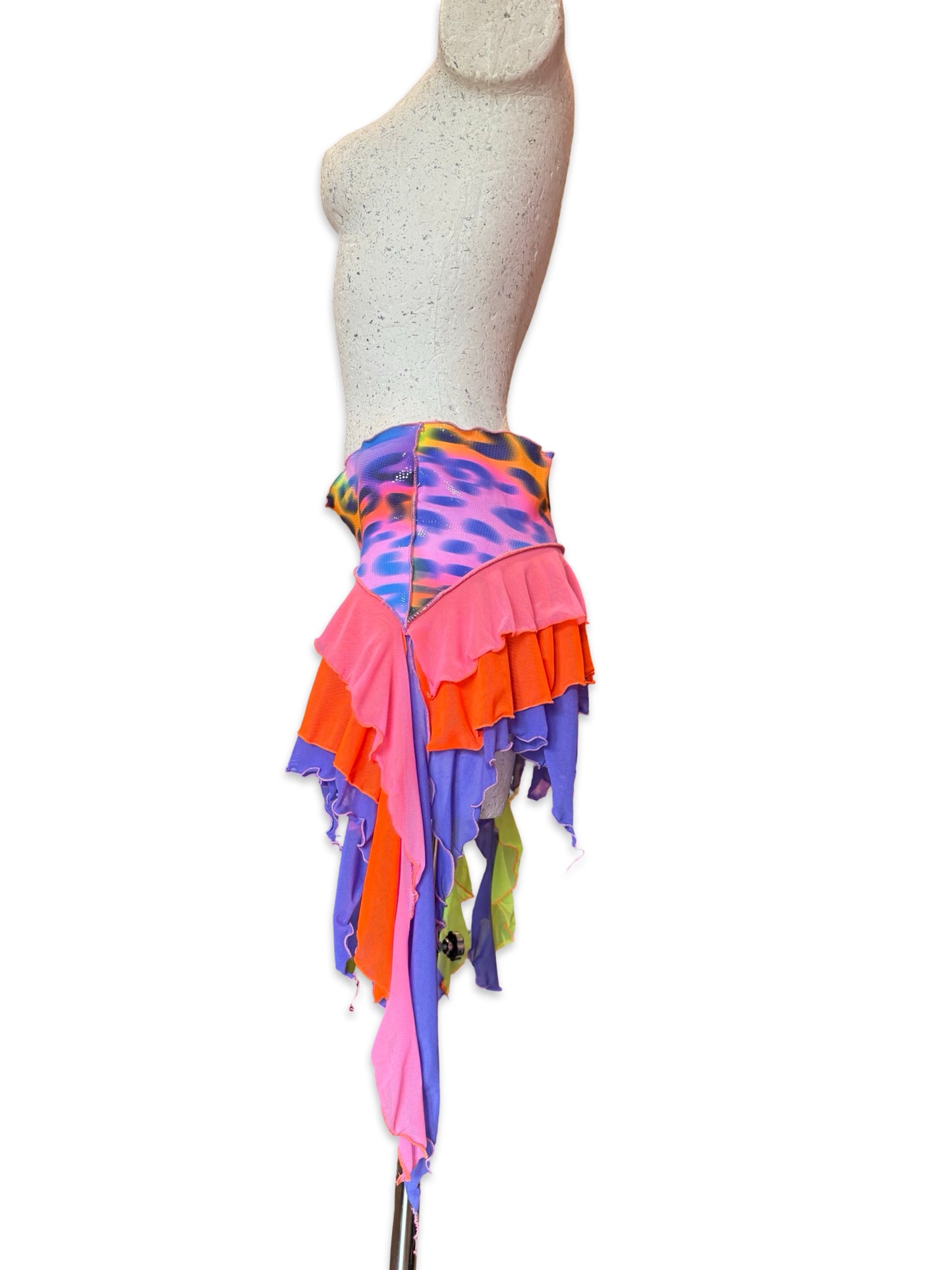 Neon Acid Leopard Skirt (Made to order) - Choose your size.
