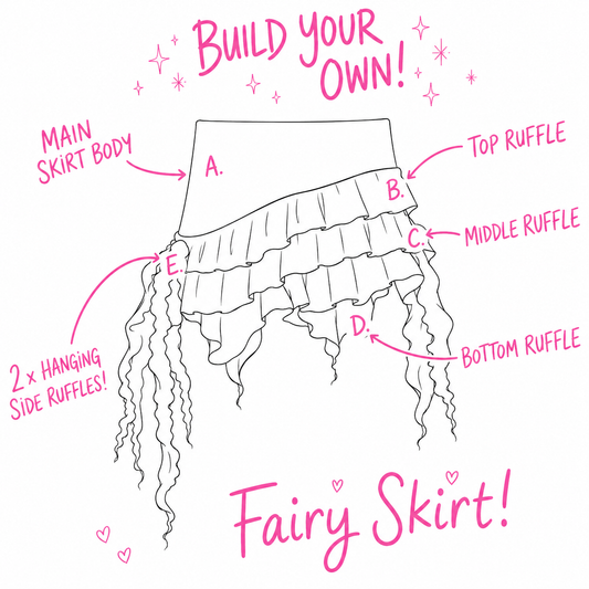 CUSTOM - Y2K ruffled fairy skirt - Choose colourway