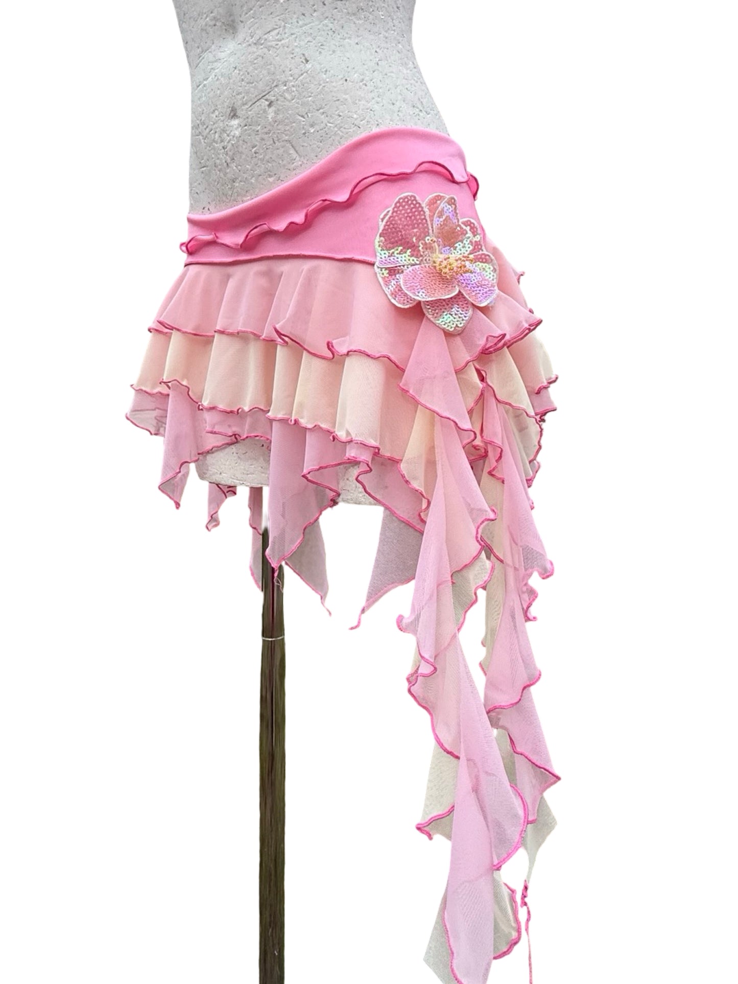 Bubble gum pink + lemon ruffle skirt - Choose your size