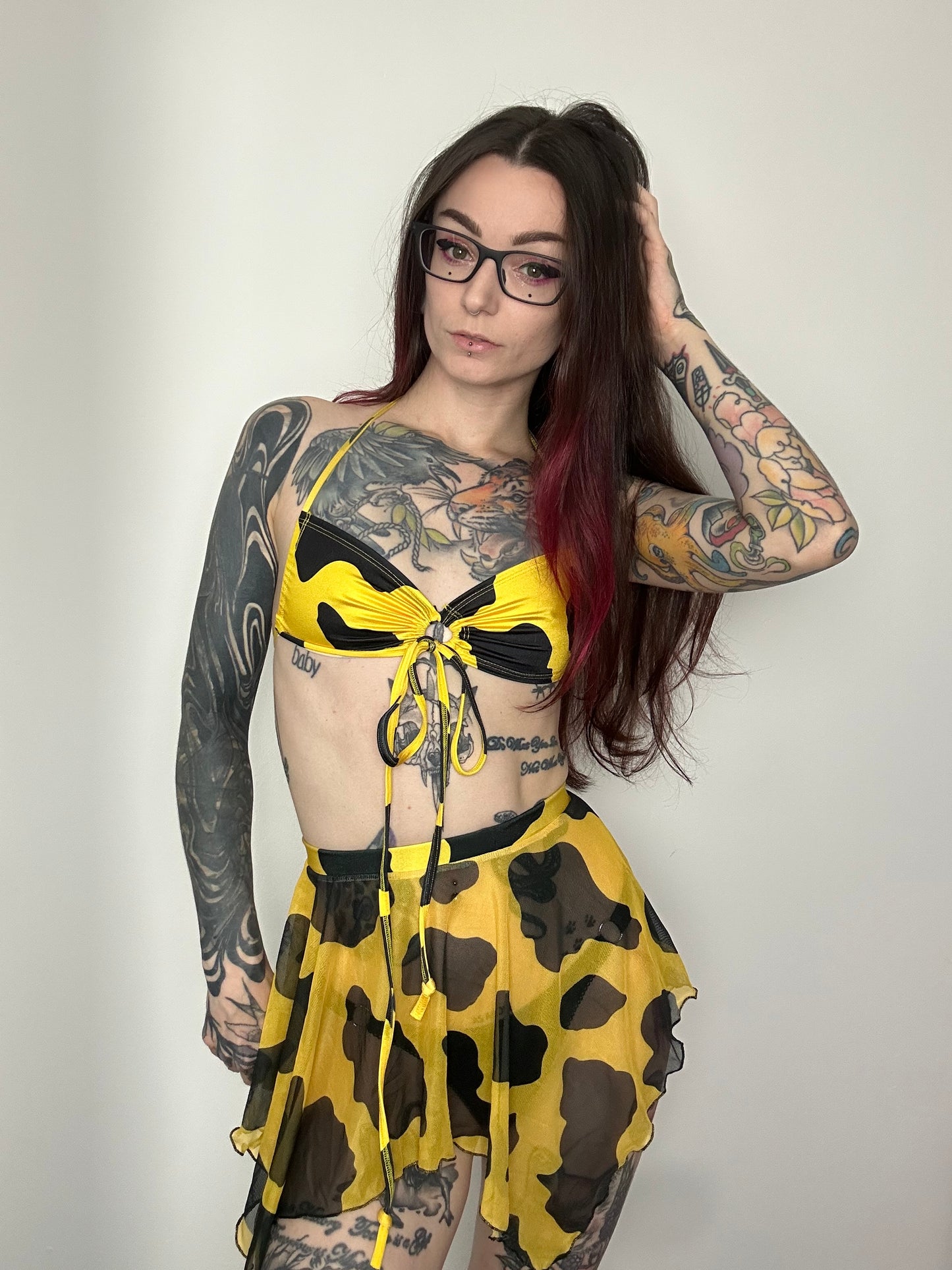 Remixed Mesh skirt set - Lemon Cow