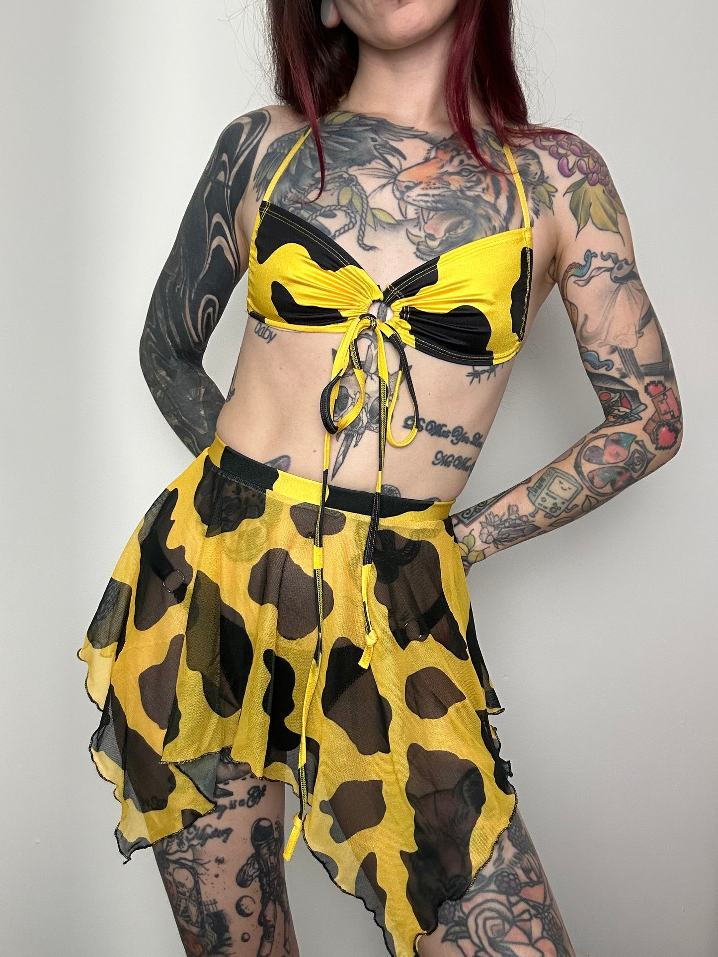 Remixed Mesh skirt set - Lemon Cow