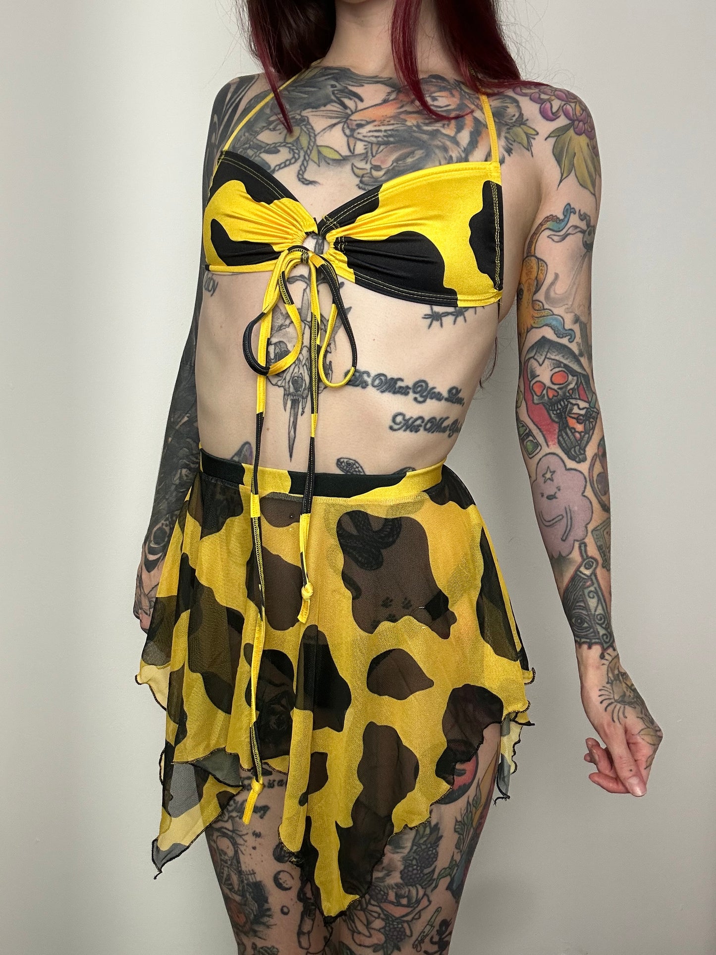 Remixed Mesh skirt set - Lemon Cow