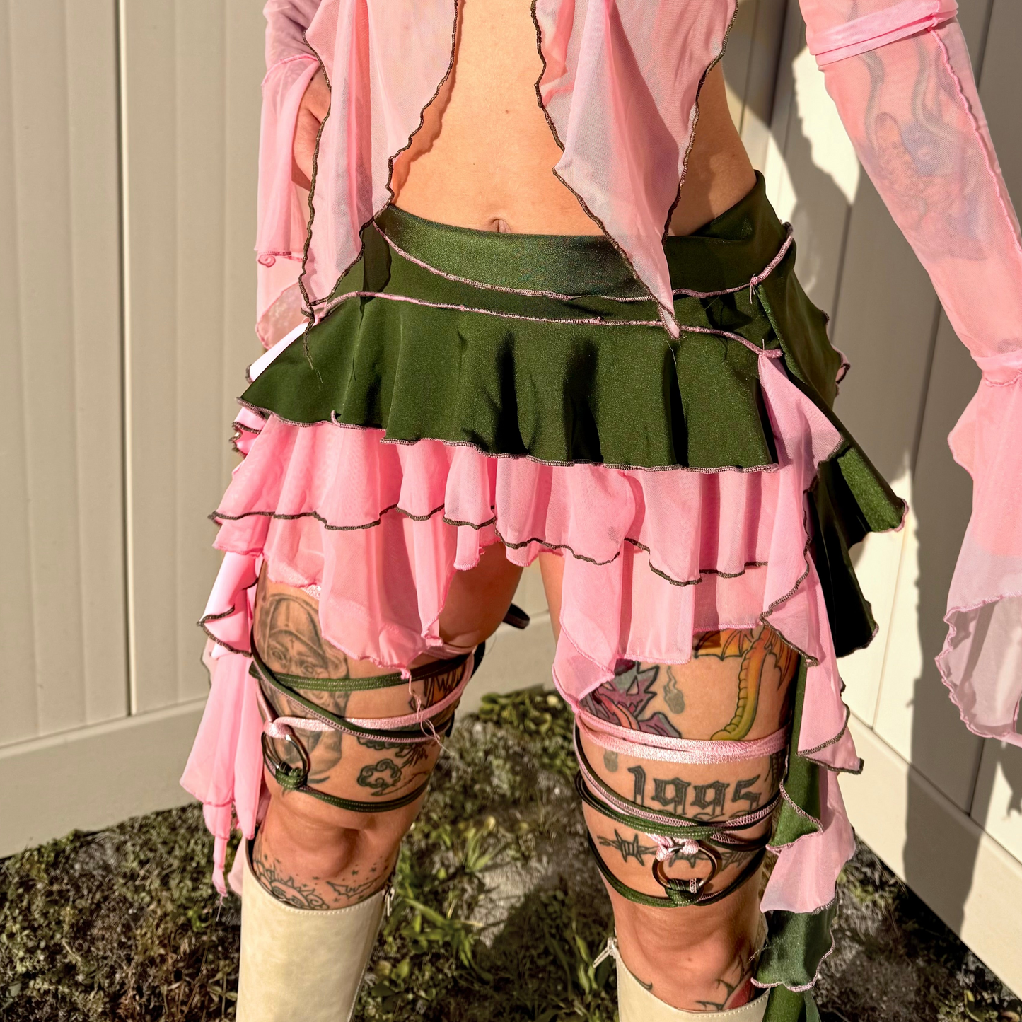 Olive + Cherry blossom Skirt